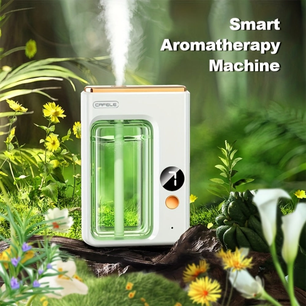 Aroma Diffuser & Humidifier 2-in-1 – USB Powered, 7-Level Mist, Odor Eliminator, Includes Essential Oil (Shangri-La or Encounter), Compact Air Moisturizer & Fragrance Diffuser for Home, Office & Bedroom