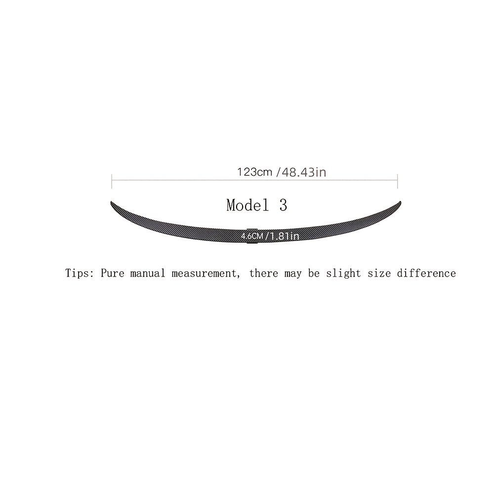 for Tesla Model 3 Rear Wing Single-layer Rear Trunk Spoiler with Carbon Fiber Texture Easy to Install