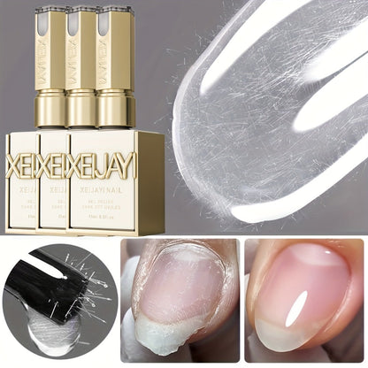 Fiber Repair Nail Glue 3pcs Set – Quick Dry Fiberglass Reinforced Adhesive for Nail Tips Extension, Broken Nail Repair & Nail Art, Crystal Clear Photo Frame Bottle Precision Applicator