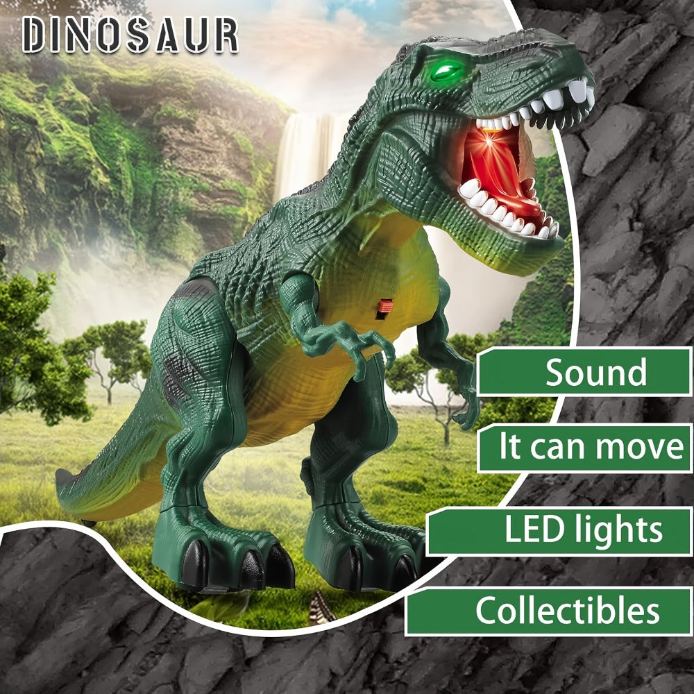 Interactive Dinosaur Toy Set 3-Pack with Sound Light & Walking – Electric Brachiosaurus Stegosaurus T-Rex Dino Toys for Boys Girls Ages 3-7, Birthday Christmas Gift