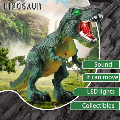 Interactive Dinosaur Toy Set 3-Pack with Sound Light & Walking – Electric Brachiosaurus Stegosaurus T-Rex Dino Toys for Boys Girls Ages 3-7, Birthday Christmas Gift
