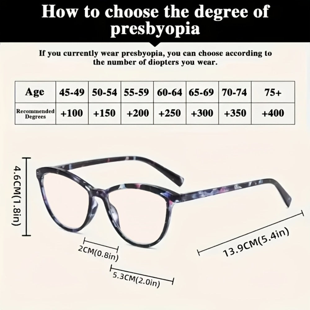 Reading Glasses for Women 6 Pack Cat Eye Anti Blue Light – Flower Wrapped Design, Spring Hinges, Lightweight Anti-Glare Frames in Various Colors for Computer Reading, Parties, Travel and Gifts