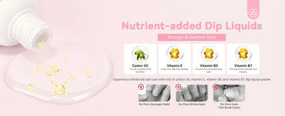 Clear Dip Powder Nail Kit 60g Starter Set - Transparent Dipping Powder with Base Coat Activator Top Coat No UV Lamp French Manicure Repair Nail Art Dip System