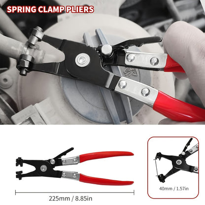 Fuel Line Pliers Set 8pcs Heavy Duty – Auto Fuel System Repair Kit with 80° Disconnect Pliers, Hose Clamp Pliers, Caliper & Filter Tool, Durable Steel, Red & Black Handles for Mechanics & DIY