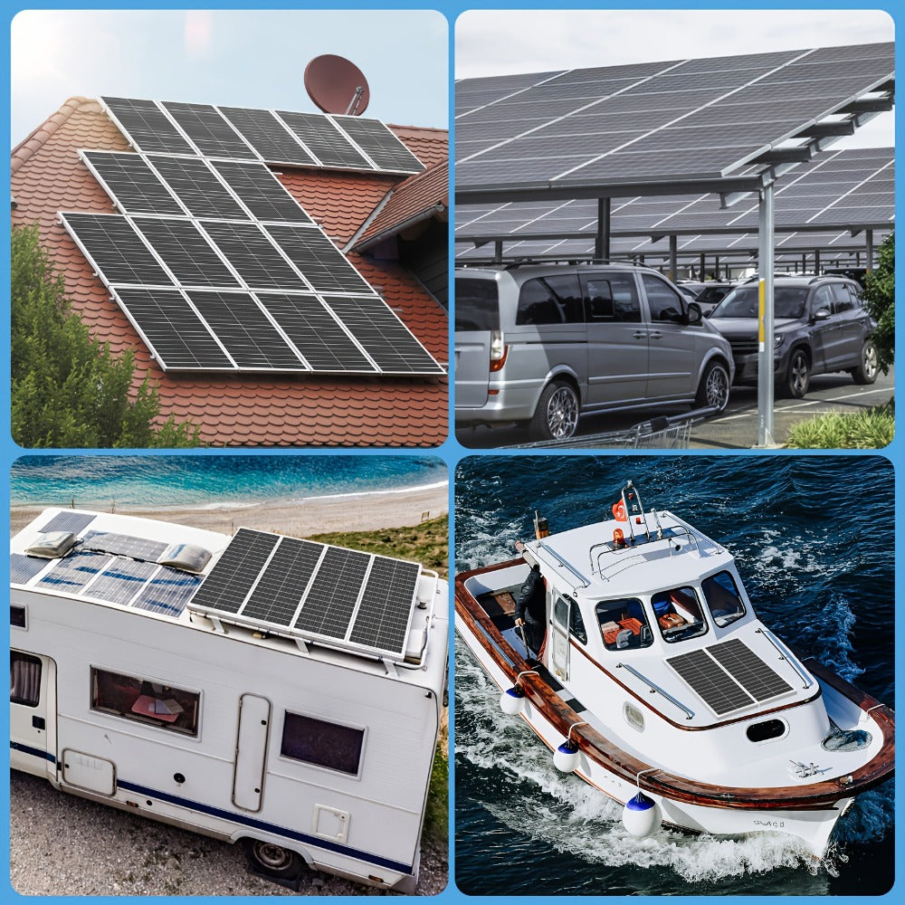 200W Solar Panel Kit 2x100W 18BB Monocrystalline – 12V High Efficiency Off-Grid Photovoltaic Power for RV, Car, Camping, Boat, Home Battery, Shed & Farm