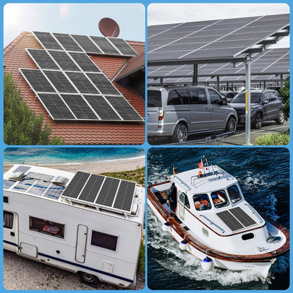 200W Solar Panel Kit 2x100W 18BB Monocrystalline – 12V High Efficiency Off-Grid Photovoltaic Power for RV, Car, Camping, Boat, Home Battery, Shed & Farm