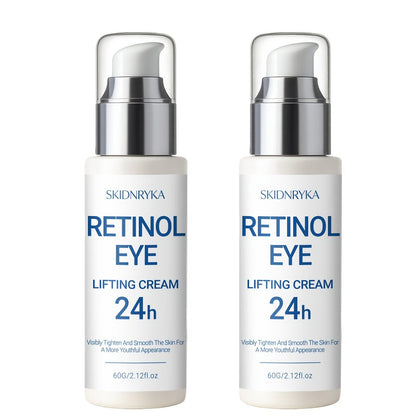 Eye Cream for Dark Circles & Puffiness 2 Pcs - Firming Hyaluronic Acid Eye Gel with Collagen Retinol Caffeine, Anti-Aging Under Eye Treatment for Tightening Smoothing Hydration Women