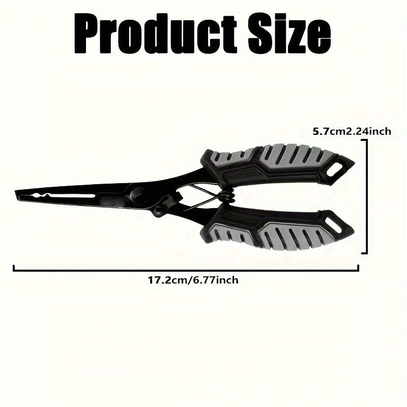 Fishing Pliers Fish Gripper Combo Set 2pcs Stainless Steel Hook Remover Line Cutter with TPR Non-Slip Handle Spring-Loaded Lock for Freshwater Saltwater Bass Trout Pike Catch and Release