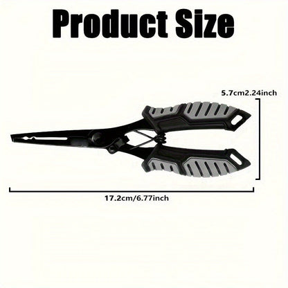 Fishing Pliers Fish Gripper Combo Set 2pcs Stainless Steel Hook Remover Line Cutter with TPR Non-Slip Handle Spring-Loaded Lock for Freshwater Saltwater Bass Trout Pike Catch and Release