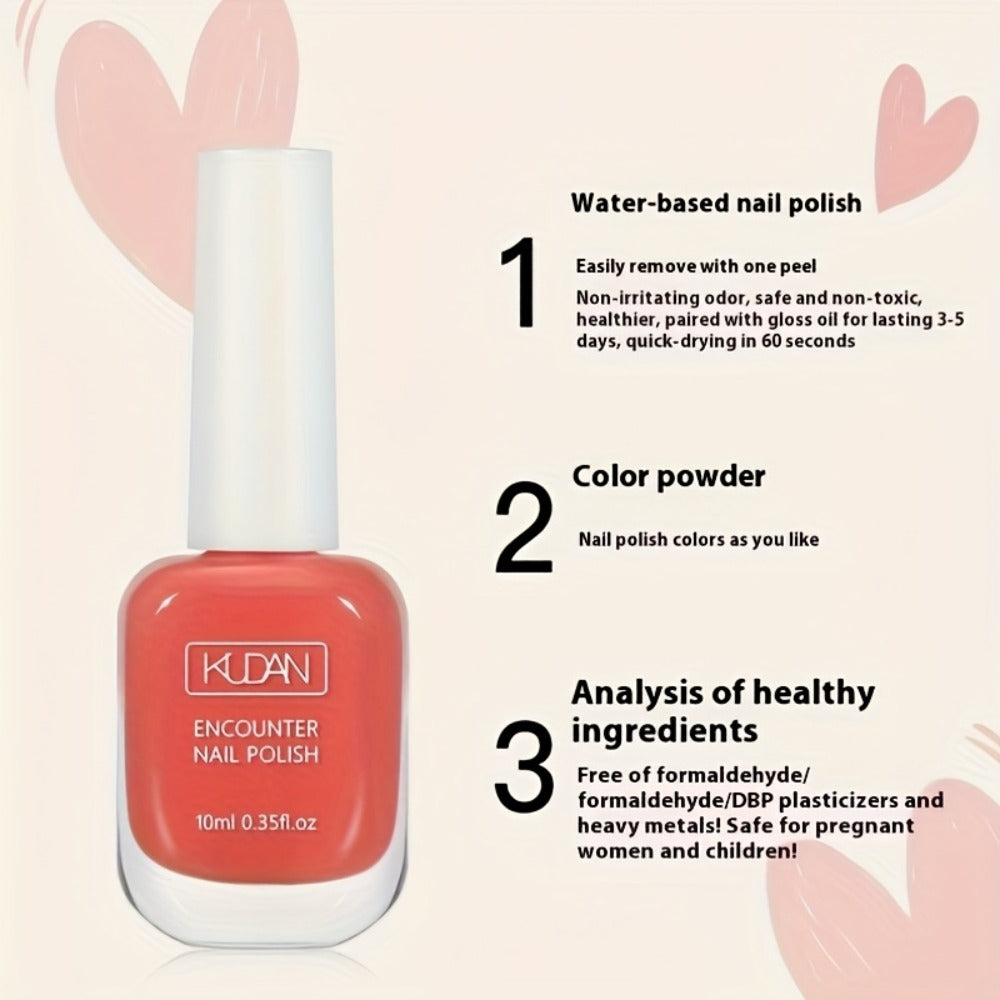 Quick-Dry Nail Polish No Lamp Needed Gray Blue 2pcs – Long-Lasting Glossy Gel-Like Shine, Alcohol-Free Easy-Off Formula 0.35 fl oz, Elegant Shade for Daily Professional Manicure Women