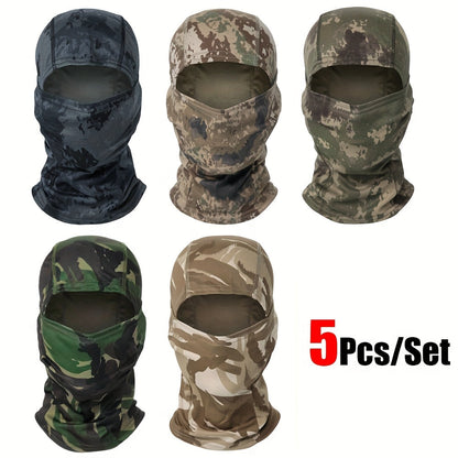 5-Pack Neck Gaiter Face Mask for Men & Women – UV Protection Balaclava Headscarf for Running, Hiking, Fishing, Cycling, Skiing & Outdoor Sports (11 Pattern Sets)