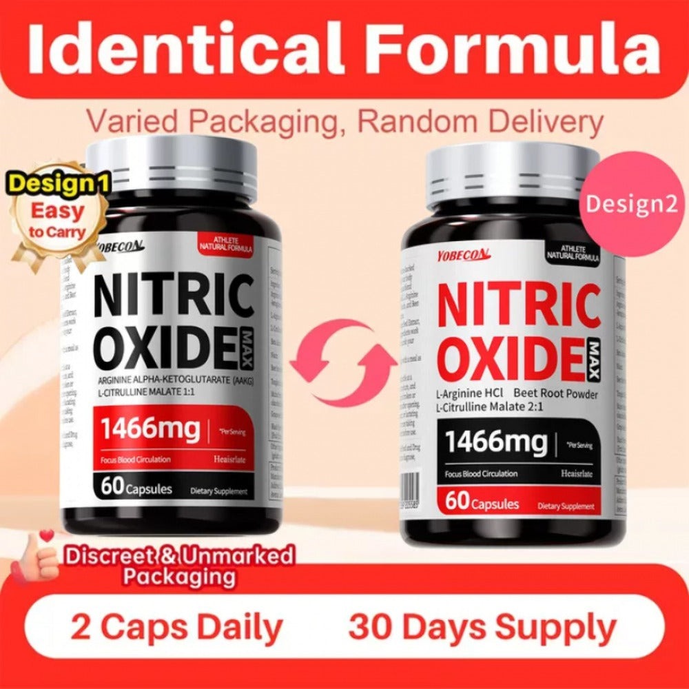 Nitric Oxide Supplement 10-in-1 with L-Arginine, L-Citrulline, AAKG & Beetroot - Blood Flow, Endurance & Energy Booster for Men and Women - Pre-Workout Performance Formula