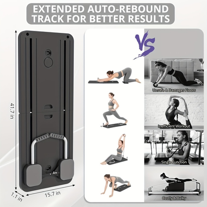 Home Pilates Training Board 8-in-1 – 350LB Capacity, PP Anti-Distortion, Foldable with Resistance Bands & Non-Slip Feet for Shoulders, Abs & Full Body Strength Training