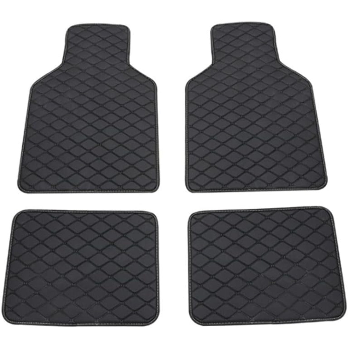 Luxury PU Leather Car Floor Mats 4-Piece & 5-Piece Set – Universal Non-Slip Wear-Resistant Full Coverage Front & Rear Row Auto Floor Mat for Most Vehicle Models (Red / Beige / Brown)