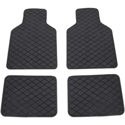 Luxury PU Leather Car Floor Mats 4-Piece & 5-Piece Set – Universal Non-Slip Wear-Resistant Full Coverage Front & Rear Row Auto Floor Mat for Most Vehicle Models (Red / Beige / Brown)