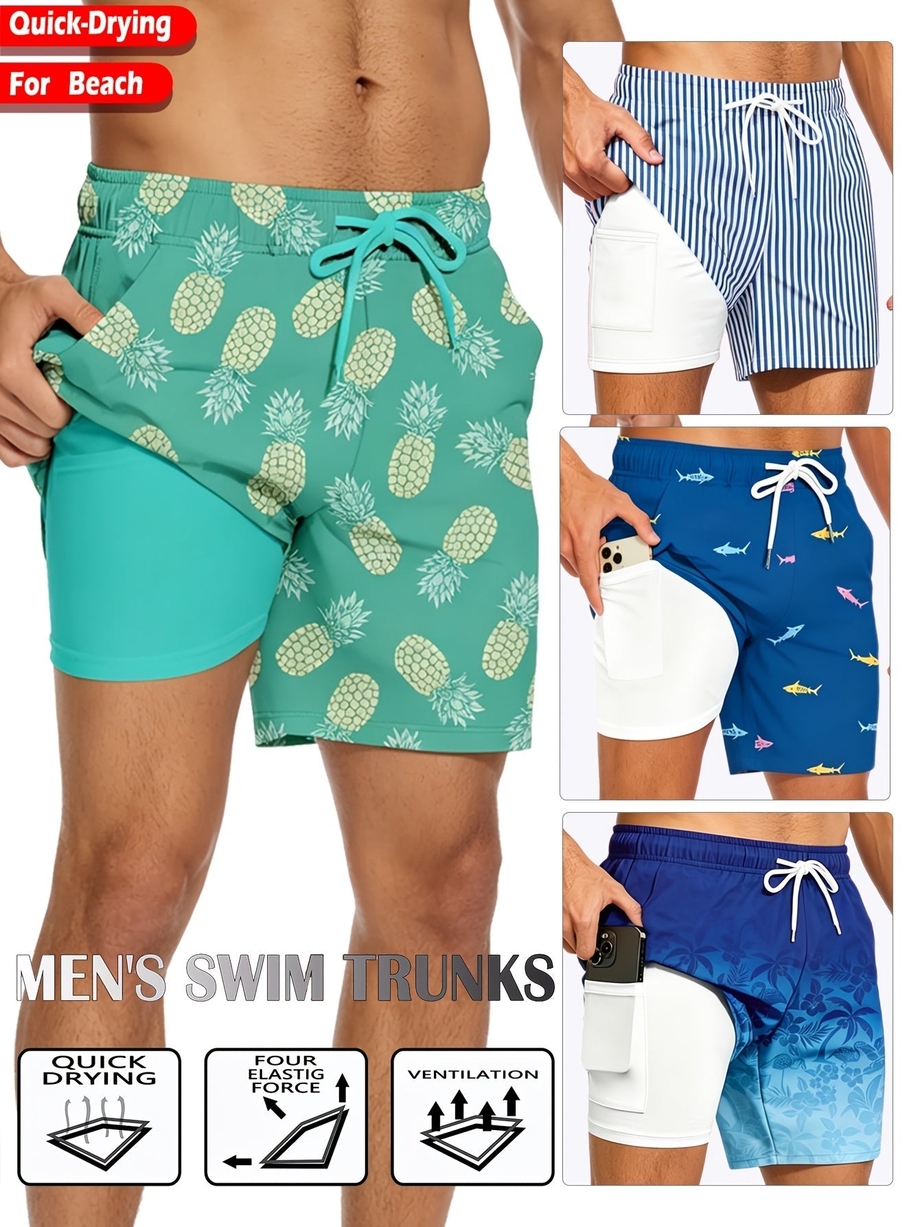 Men's Swimwear - Graphic Style 13957