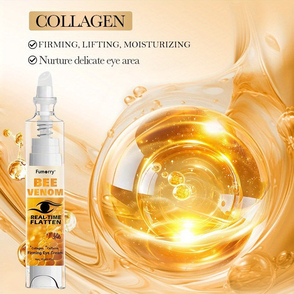 Eye Cream with Bee Venom Caffeine Collagen Firming Anti-Aging — Under-Eye Bags Dark Circles Puffiness Fine Lines Wrinkles Tightening Lifting Eye Gel Hypoallergenic All Skin Types Women Men