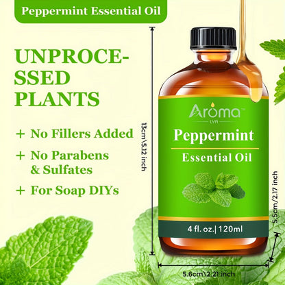 Pure Essential Oils 4oz Lavender Tea Tree Eucalyptus Peppermint Lemon Frankincense Sweet Orange for Diffuser Humidifier Soap Candle Making Body Oil Aromatherapy