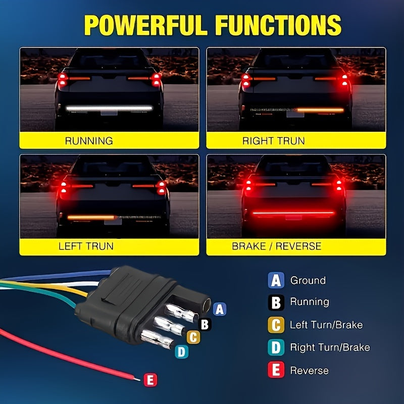 60 Inch LED Rear Parts Light Bar - Flowing LED Decorative Light, 12V, Battery Not Included