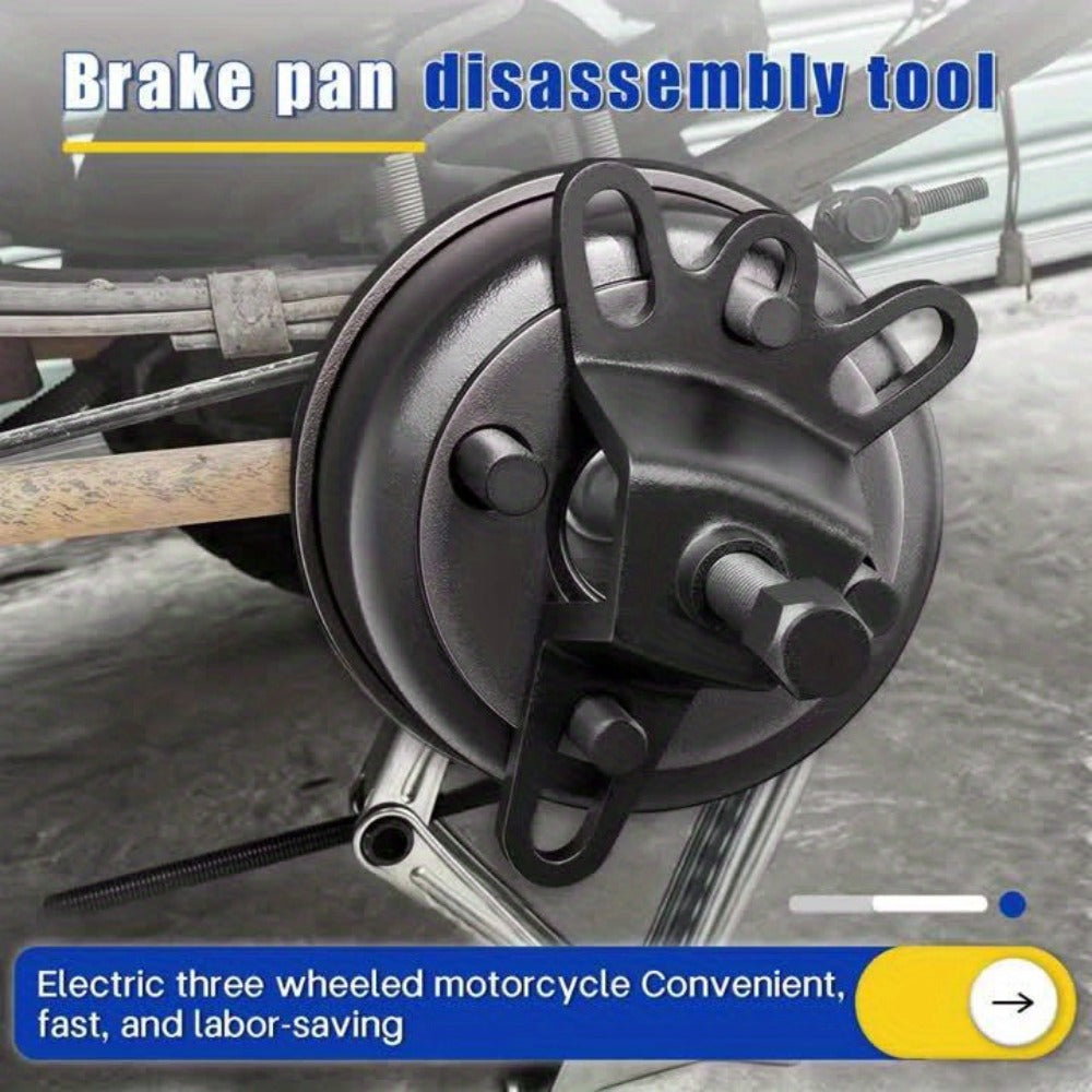 Brake Drum Puller Tool for Motorcycle – Heavy-Duty Cast Iron 4-Hole Wheel Hub Removal Tool for Tricycle, Bike & Scooter, Handheld Brake Drum Remover, DIY Repair Accessory