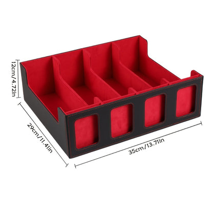 Magnetic Card Storage Box 1200+ Cards with Display Window – 24 Color Dividers 4 Sleeves Grid Boards, Trading Card Organizer for Pokemon MTG Sports YuGiOh TCG, Blue Red Gray Purple