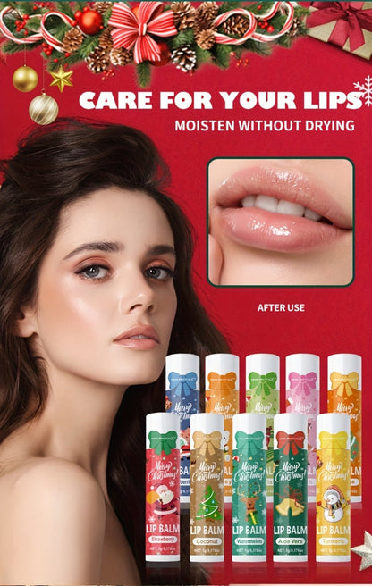 Moisturizing Lip Balm Set 10-Pack with Vitamin E — MISS FACTORX Natural Look Lipstick Collection for Women, Hydrating & Nourishing, All Skin Types, Christmas Holiday & Valentine's Day Gift