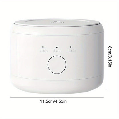 Electric Ultrasonic Cleaner Machine for Dentures Jewelry & Glasses — USB Rechargeable 3 Speeds Auto Timer 180ml Tank One-Touch Portable Dental Cleaning Device for Home & Travel