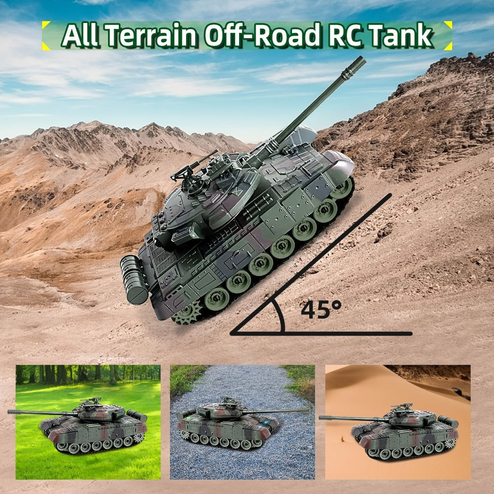 RC Military Tank for Boys Ages 6+ – 2.4GHz All-Terrain Remote Control Armored Tank Strong Climbing Ability Military Simulation War Vehicle Toy for Kids Teens, Best Birthday Christmas Gift