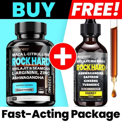 Maca Root Pills with Shilajit Drops for Men – Premium Adaptogen Supplement with Ashwagandha, Sea Moss, Elderberry, Ginger & Saffron | All-in-1 Men's Health Formula | 1 Month Supply | Plant-Based