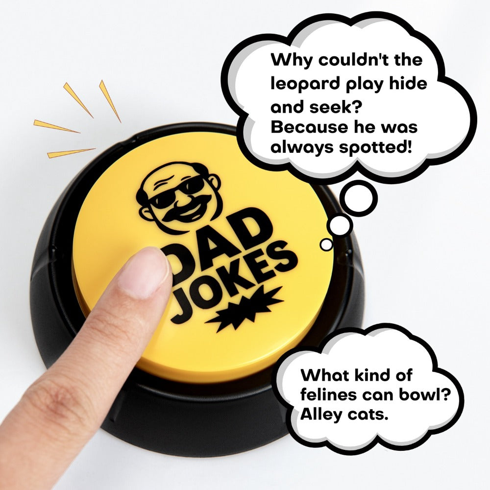 Dad Joke Button Funny Gag Gift for Men – Push Button for Hilarious Jokes, Perfect Father's Day Gift, White Elephant, Christmas Stocking Stuffer & Birthday Gift from Daughter for Ages 14+