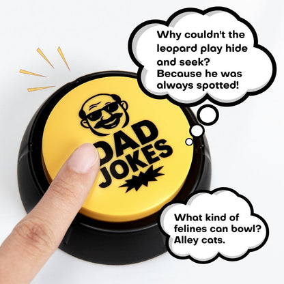 Dad Joke Button Funny Gag Gift for Men – Push Button for Hilarious Jokes, Perfect Father's Day Gift, White Elephant, Christmas Stocking Stuffer & Birthday Gift from Daughter for Ages 14+