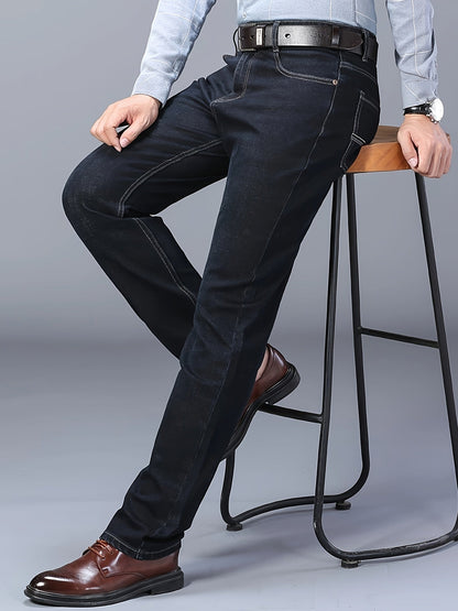 Men's Straight Leg Jeans - Black Denim Clean Finish Weekend