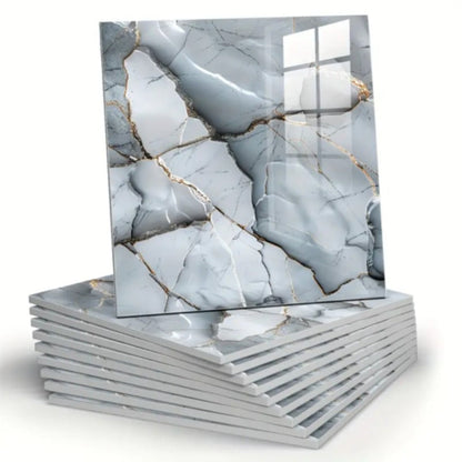 Self-Adhesive PVC Marble Tile Stickers 20pcs 30x30cm Waterproof Wall Panels for Bathroom Kitchen Living Room Backsplash Decor