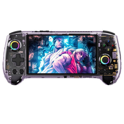 Anbernic RG557 Android 14 AMOLED Retro Handheld Game Console 5.48-Inch 1080p Dimensity 8300 12GB RAM 256GB WiFi 6E 5500mAh Hall Effect Triggers RGB Joystick Gaming Gift