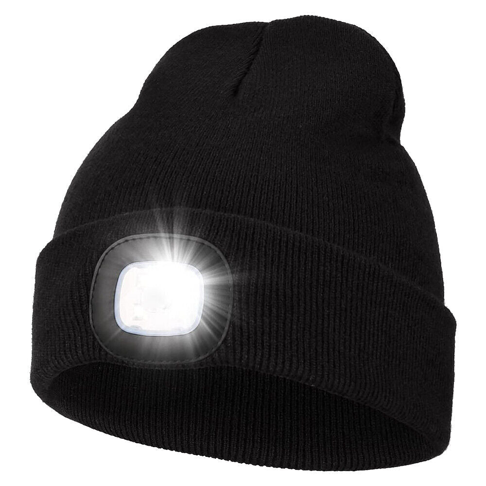 LED Beanie Light with Built-In Rechargeable Headlamp Hat