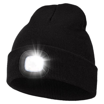 LED Beanie Light with Built-In Rechargeable Headlamp Hat