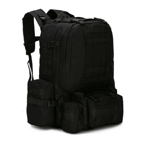 Tactical Backpack 60L MOLLE Military Bag with 3 Detachable Pouches