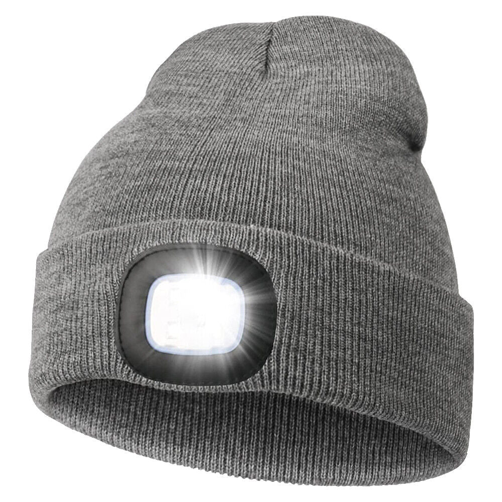 LED Beanie Light with Built-In Rechargeable Headlamp Hat