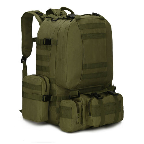 Tactical Backpack 60L MOLLE Military Bag with 3 Detachable Pouches