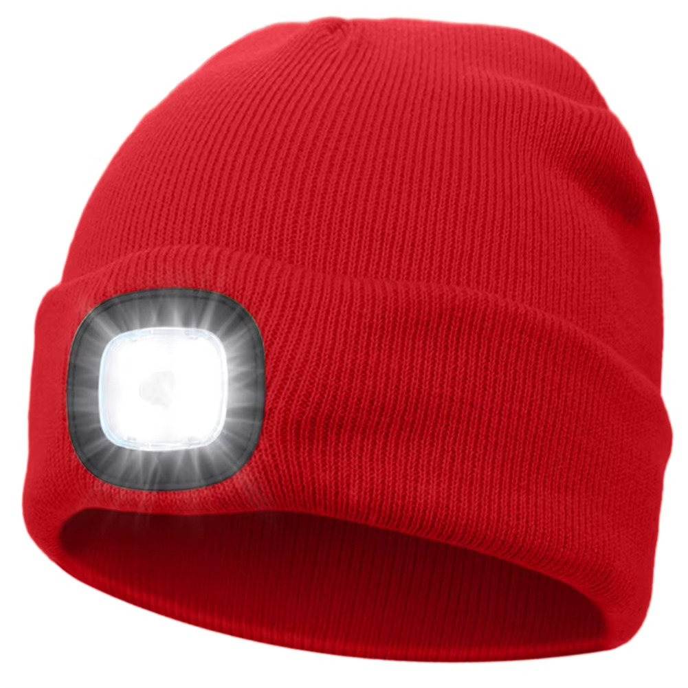 LED Beanie Light with Built-In Rechargeable Headlamp Hat