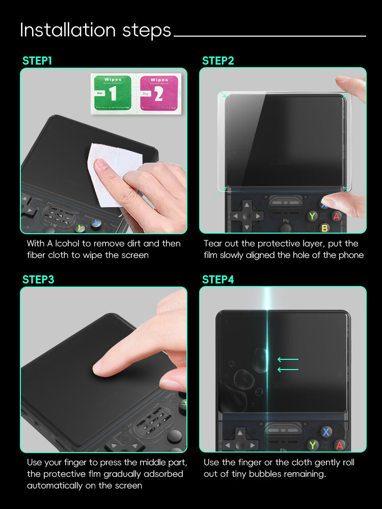 Screen Protector for R36S R35S RGB20S – 9H Tempered Glass Anti-Scratch Film – 0.2mm Ultra-Thin Bubble-Free Easy Install – Retro Handheld Console Accessory