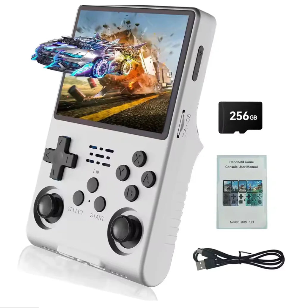 R40S Pro Preloaded Games Handheld Game Console – 30000 Games 3.5" IPS Retro Emulator Wi-Fi Multiplayer 256GB PS1 NES SNES GBA SEGA Plug and Play