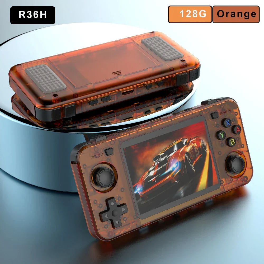R36H Handheld Game Console – Replaceable Battery Dual SD Slot 3.5" IPS RK3326 15000 Games 20+ Emulators Linux 64GB 128GB 6 Colors PS1 NES GBA SNES