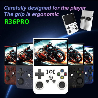 R36PRO Handheld Game Console – Hall Effect Joystick 3.5" IPS RK3566 30+ Emulators 30000 Games 4000mAh 64GB 128GB PS1 N64 PSP GBA 5 Colors