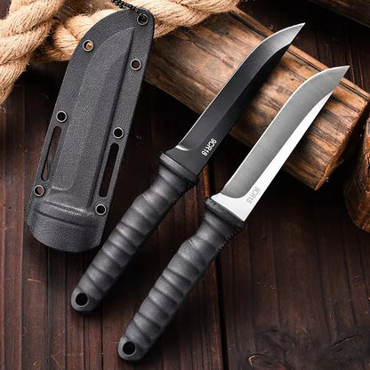 Survival Knife – 9Cr18MoV Steel Tactical Camping Knife with Neck Sheath for Outdoor & Self-Defense