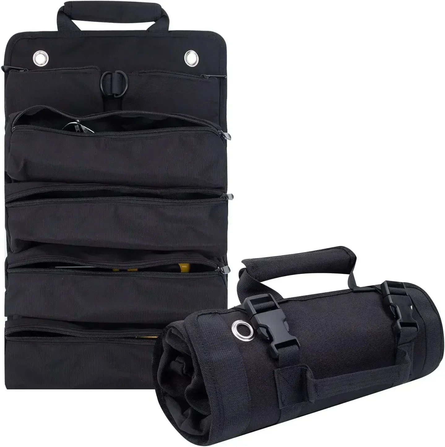 Roll Up Tool Bag Organizer – 4 Compartments, Water-Resistant Oxford