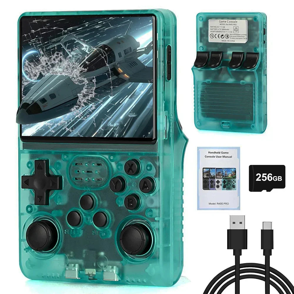 R40S Pro Preloaded Games Handheld Game Console – 30000 Games 3.5" IPS Retro Emulator Wi-Fi Multiplayer 256GB PS1 NES SNES GBA SEGA Plug and Play