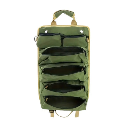 Roll Up Tool Bag Organizer – 4 Compartments, Water-Resistant Oxford