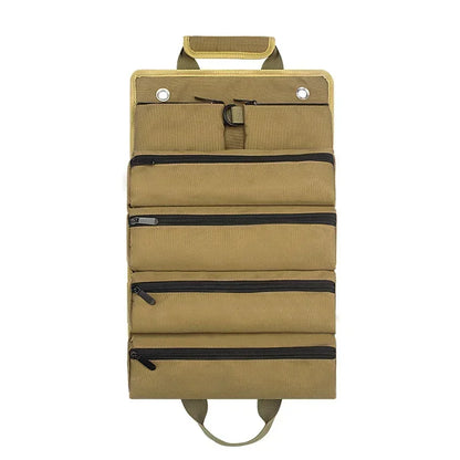 Roll Up Tool Bag Organizer – 4 Compartments, Water-Resistant Oxford