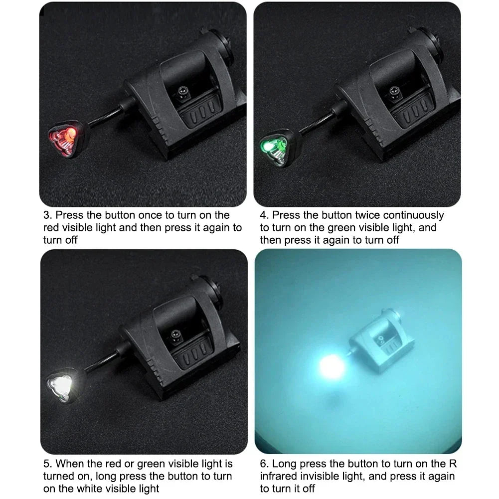 Tactical LED Helmet Light 3-Mode OpsCore ARC Mount Hands-Free
